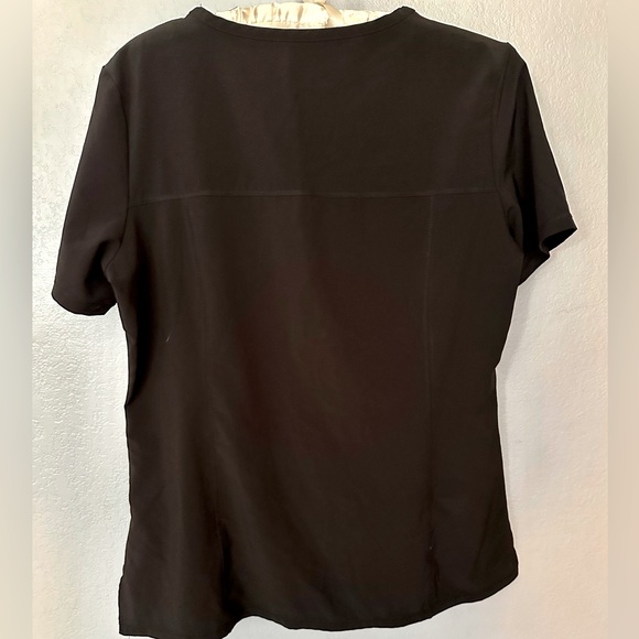 Scrubstar V Neck Short Sleeve Scrub Top Size Small 3 Pockets Black Teal Size S - Picture 3 of 6